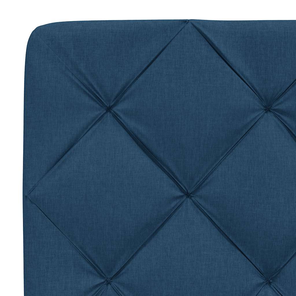Cadre de lit sans matelas bleu 200x200 cm tissu - XIOS