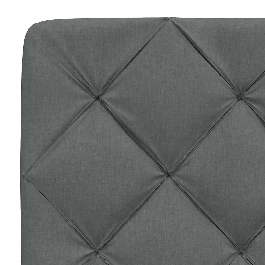 Cadre de lit avec LED sans matelas gris foncé 120x200 cm tissu - XIOS