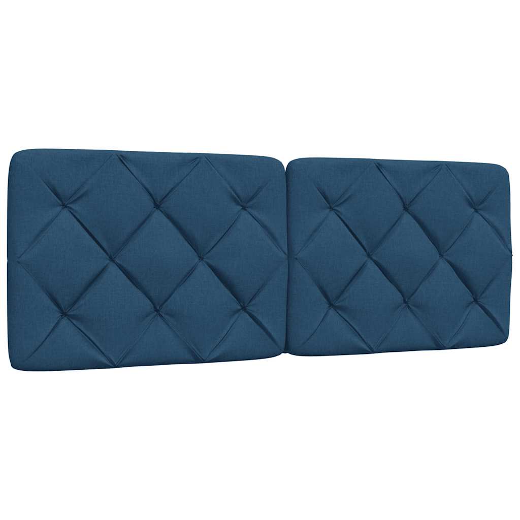 Cadre de lit avec LED sans matelas bleu 120x200 cm tissu - XIOS