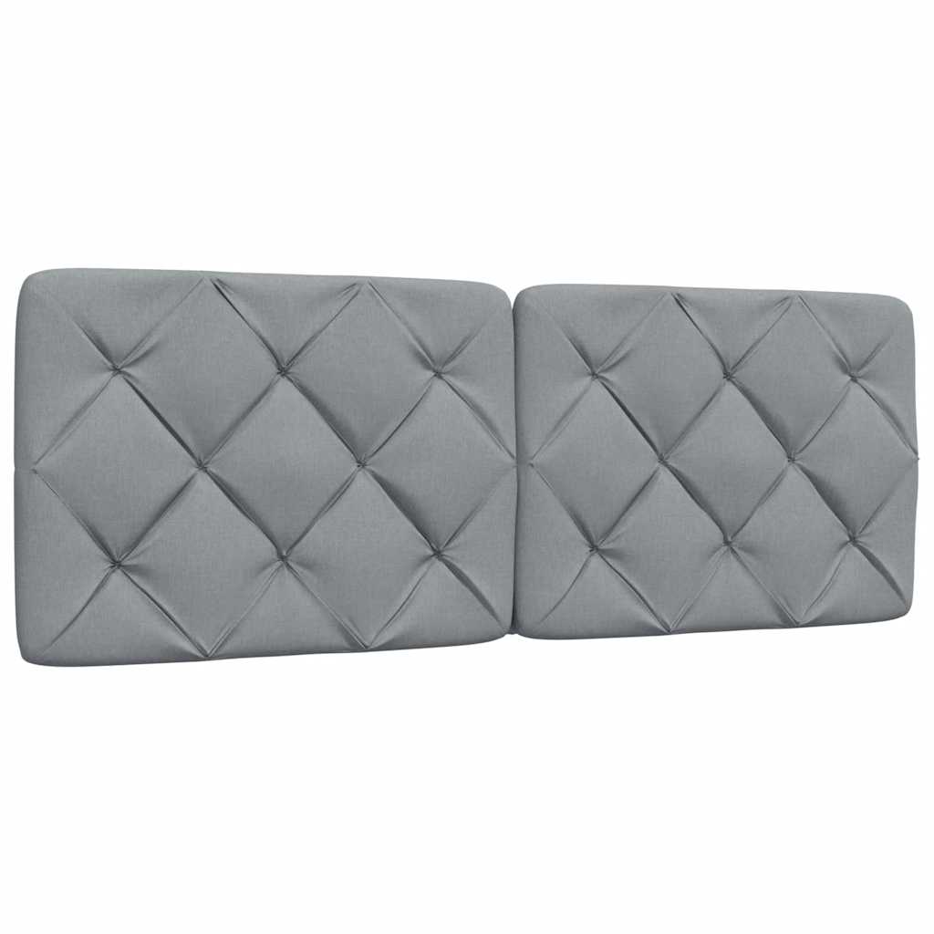 Cadre de lit avec LED sans matelas gris clair 140x190 cm tissu - XIOS