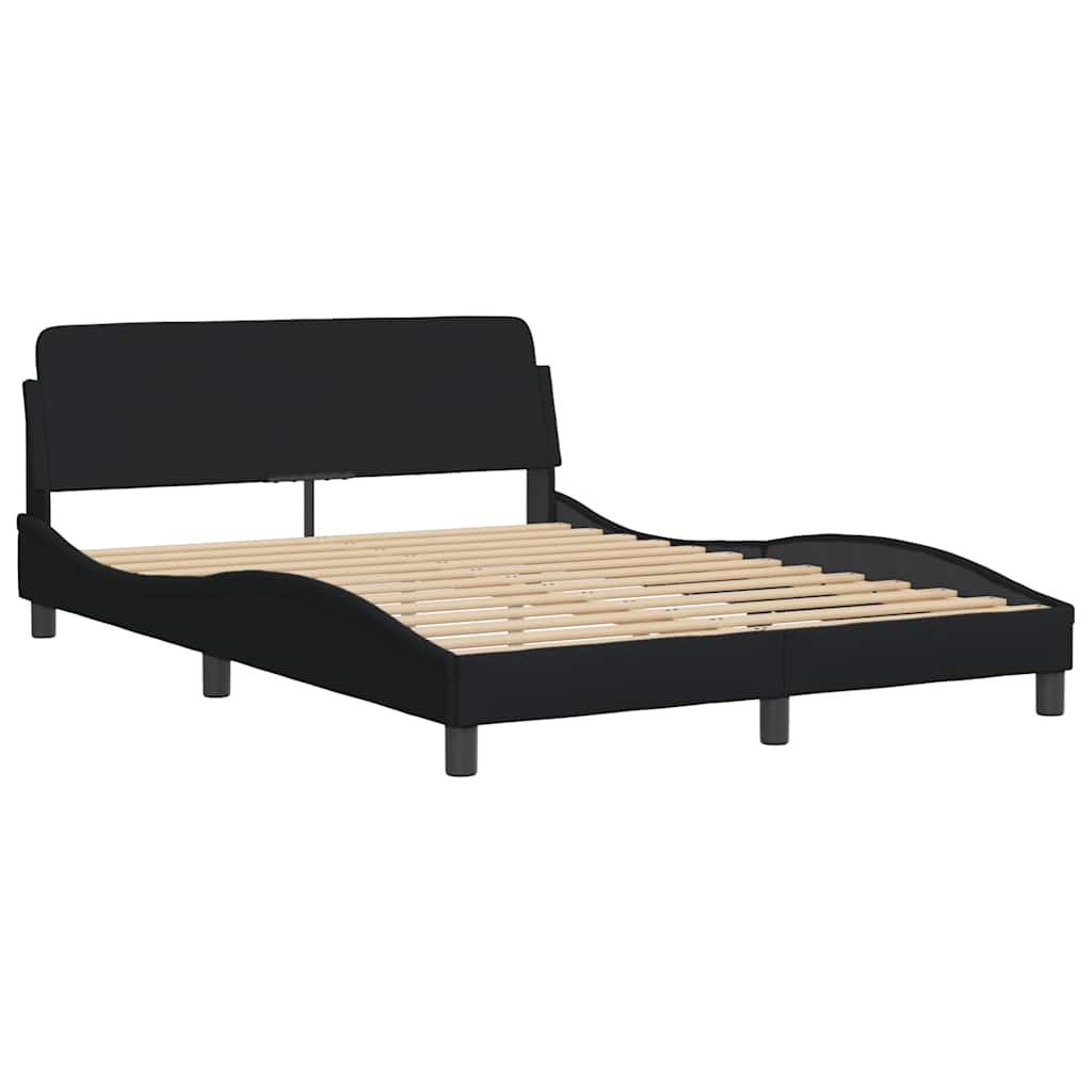 Cadre de lit avec LED sans matelas noir 140x190 cm tissu - XIOS