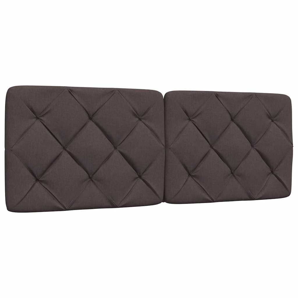 Cadre de lit avec LED sans matelas marron foncé 140x190cm tissu - XIOS