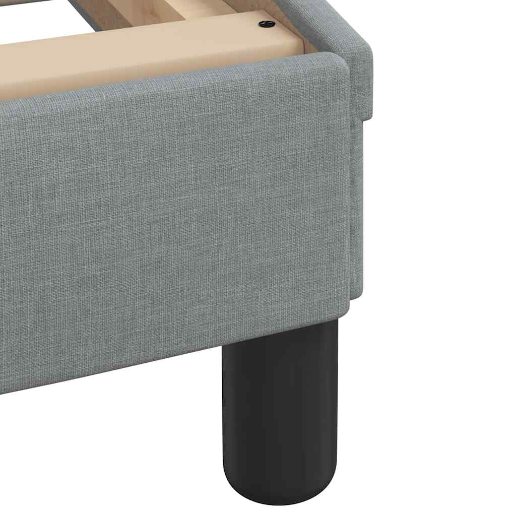 Cadre de lit avec LED sans matelas gris clair 140x200 cm tissu - XIOS