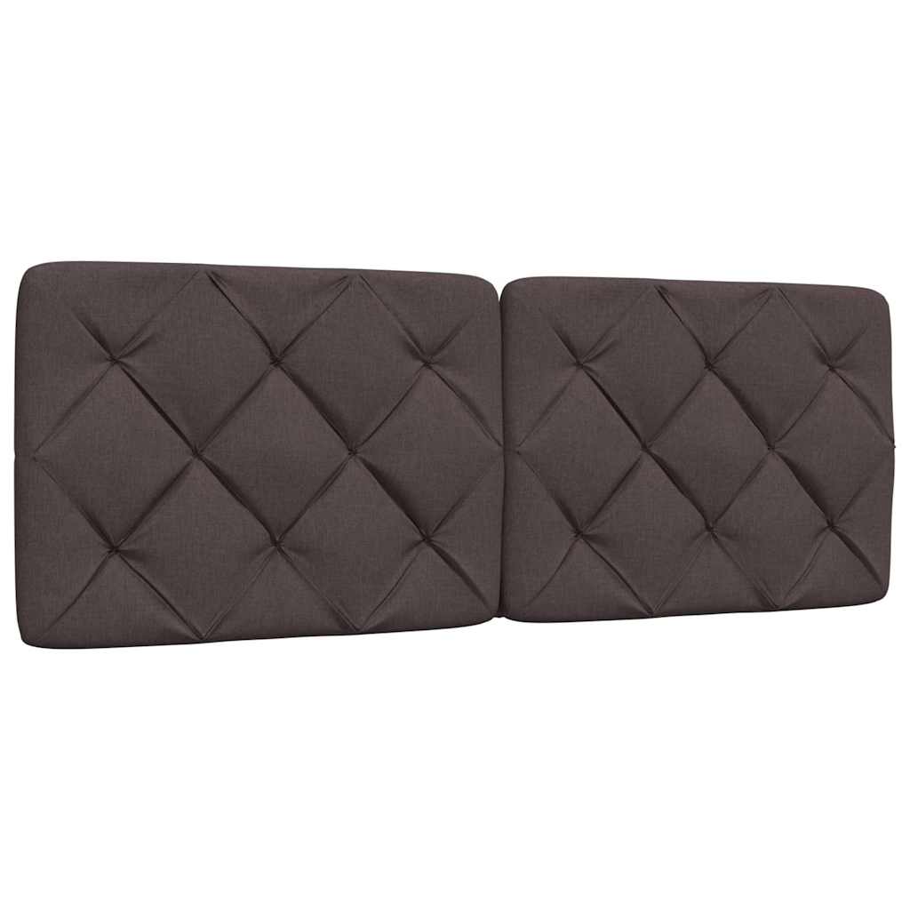 Cadre de lit avec LED sans matelas marron foncé 140x200cm tissu - XIOS