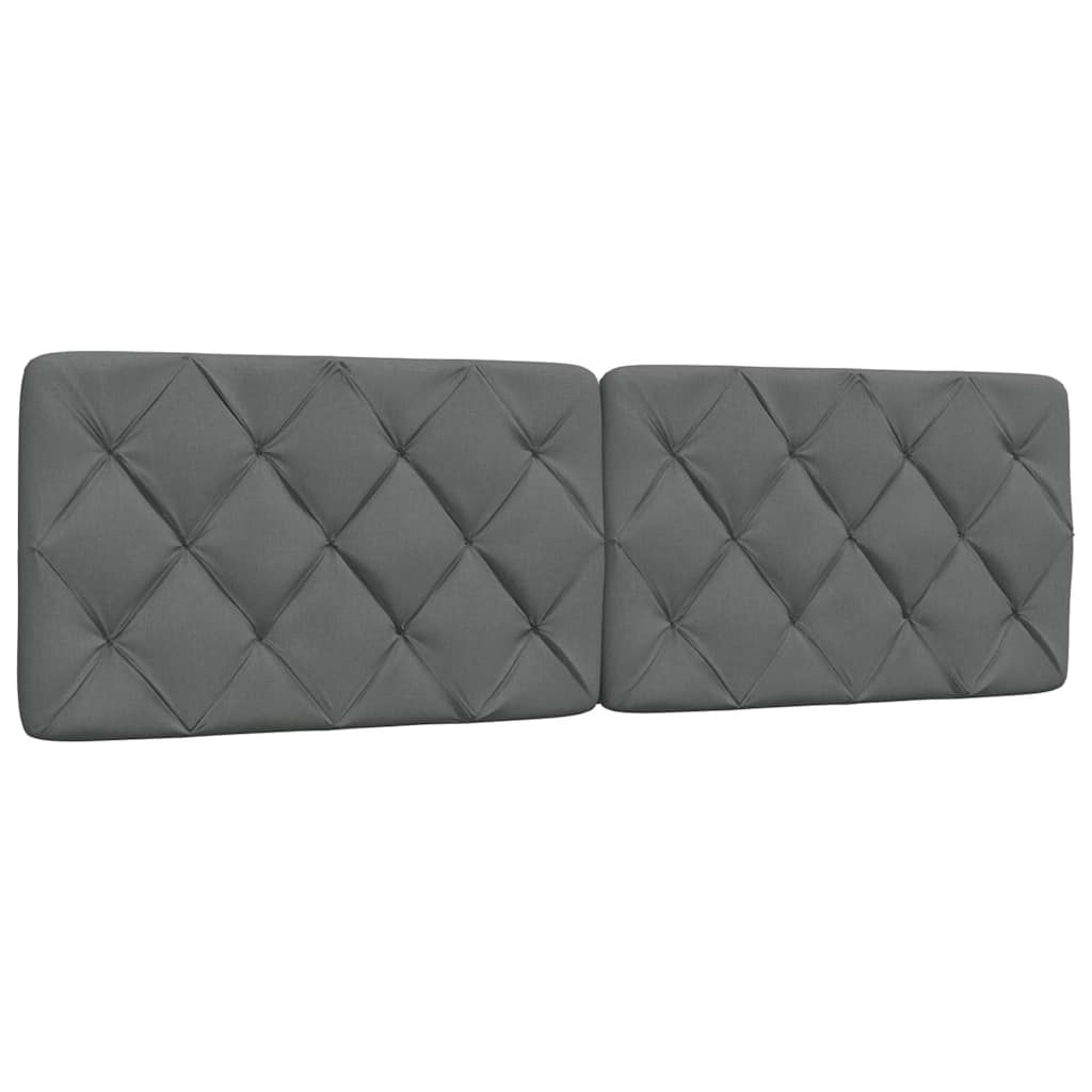 Cadre de lit avec LED sans matelas gris foncé 160x200 cm tissu - XIOS