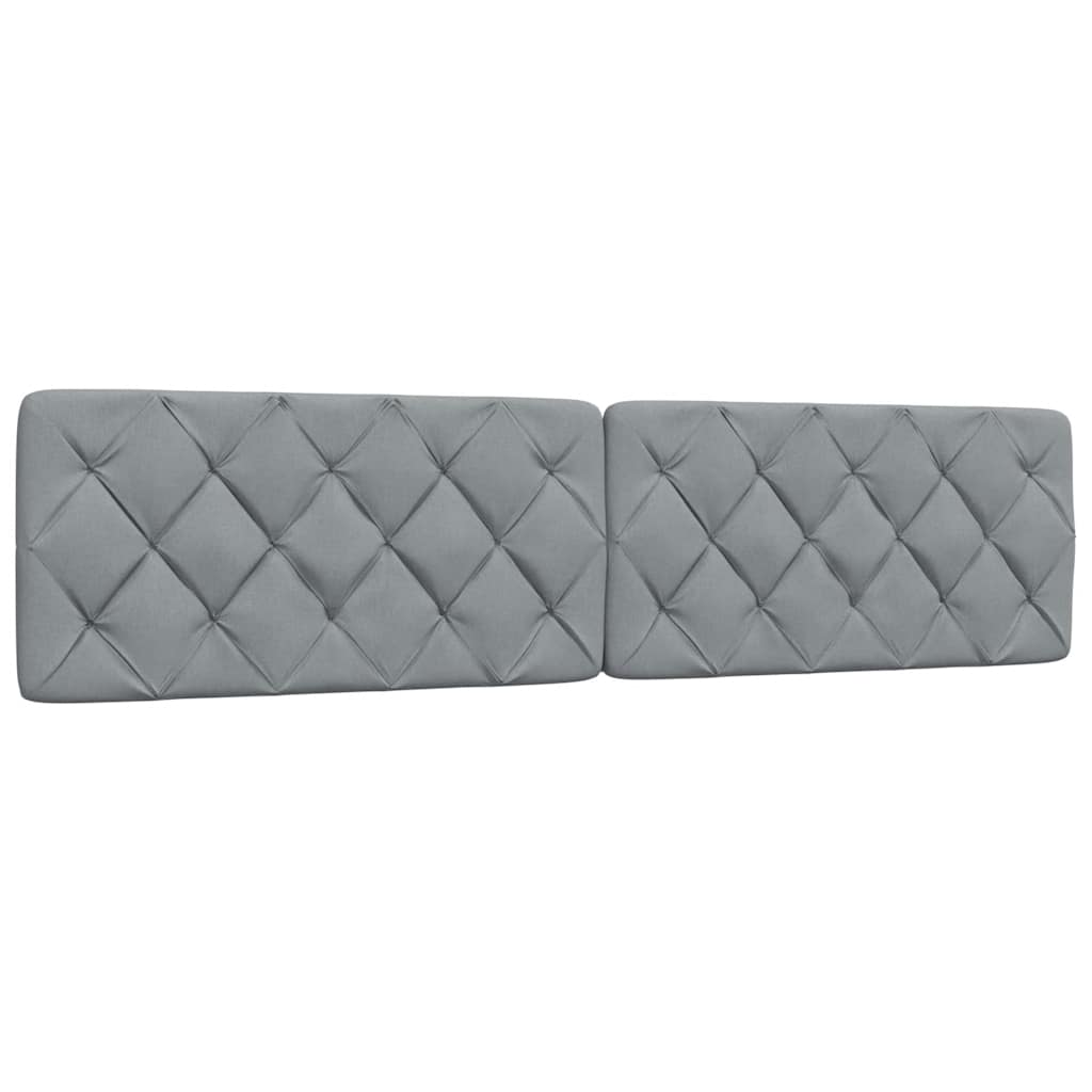 Cadre de lit avec LED sans matelas gris clair 200x200 cm tissu - XIOS