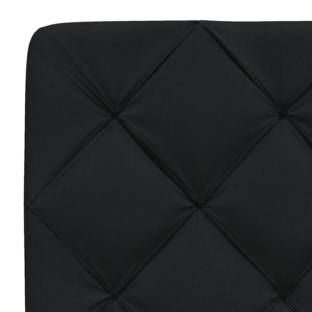 Lit avec matelas noir 80x200 cm tissu - XIOS
