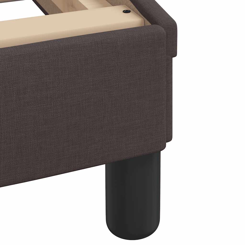 Lit avec matelas marron foncé 80x200 cm tissu - XIOS