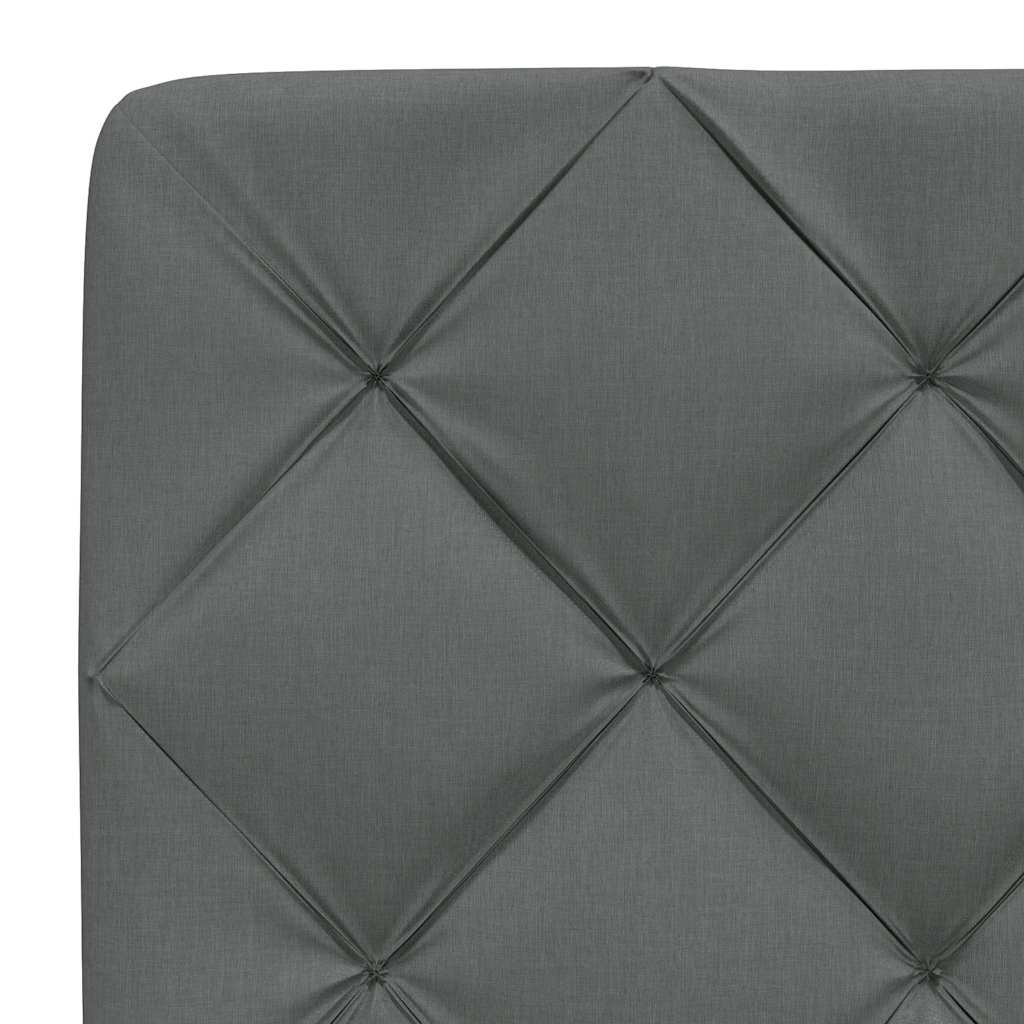 Lit avec matelas gris foncé 90x190 cm tissu - XIOS