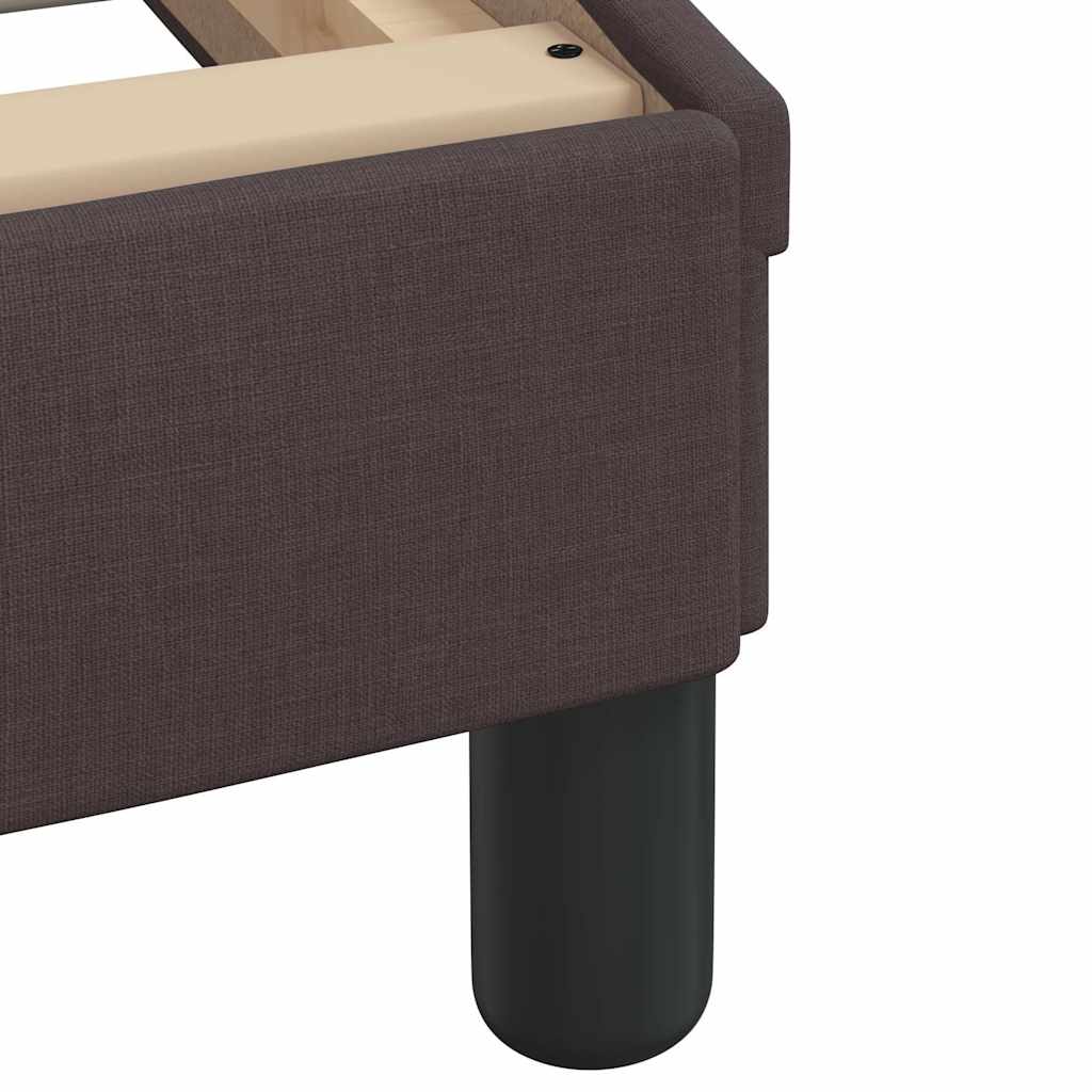 Lit avec matelas marron foncé 90x190 cm tissu - XIOS