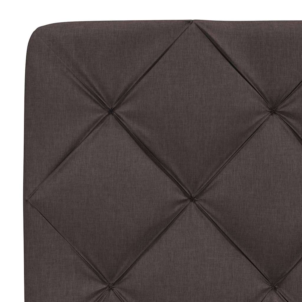 Lit avec matelas marron foncé 90x200 cm tissu - XIOS