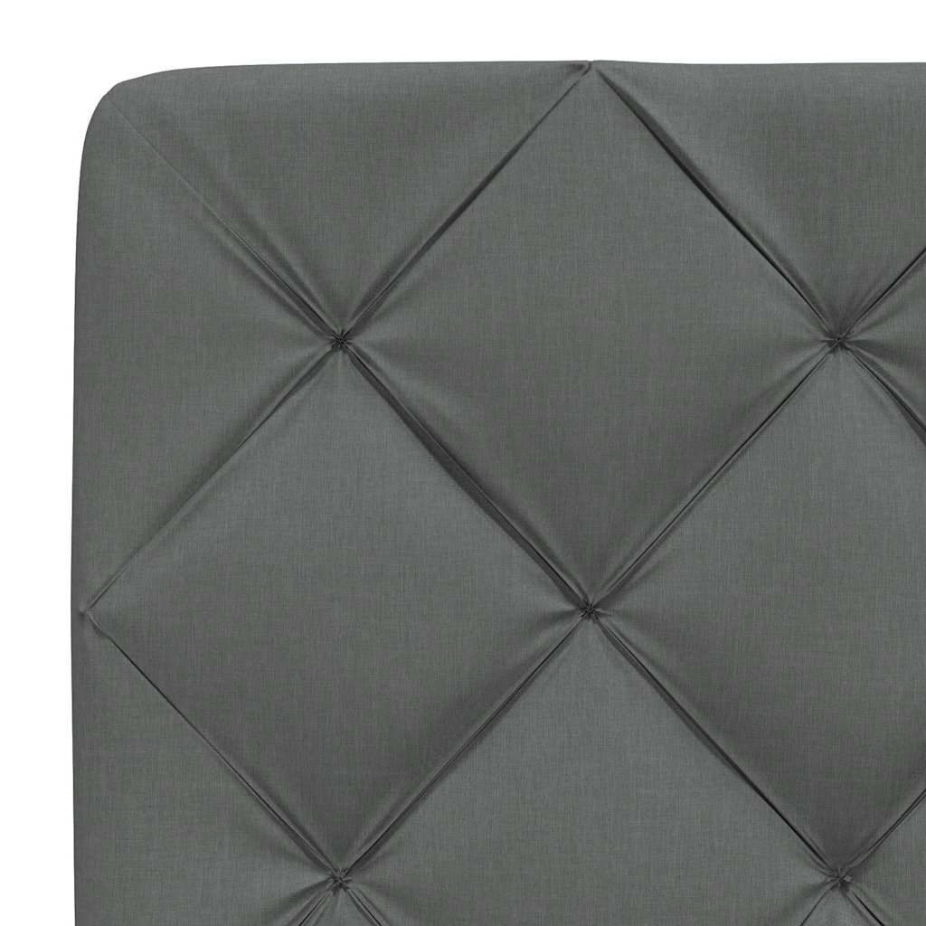 Lit avec matelas gris foncé 100x200 cm tissu - XIOS