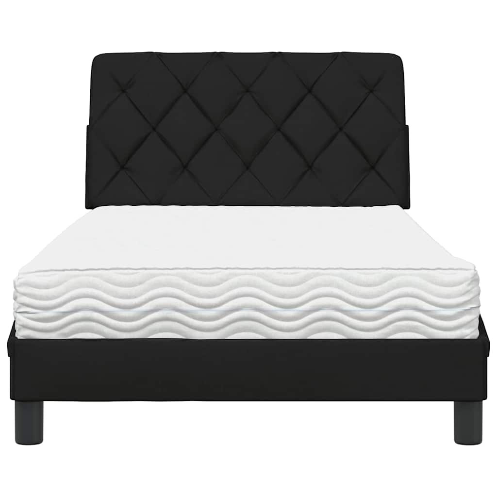 Lit avec matelas noir 100x200 cm tissu - XIOS