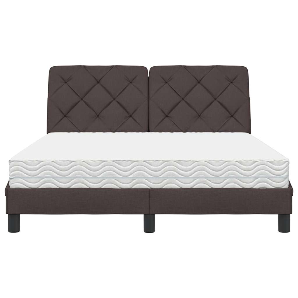 Lit avec matelas marron foncé 120x200 cm tissu - XIOS