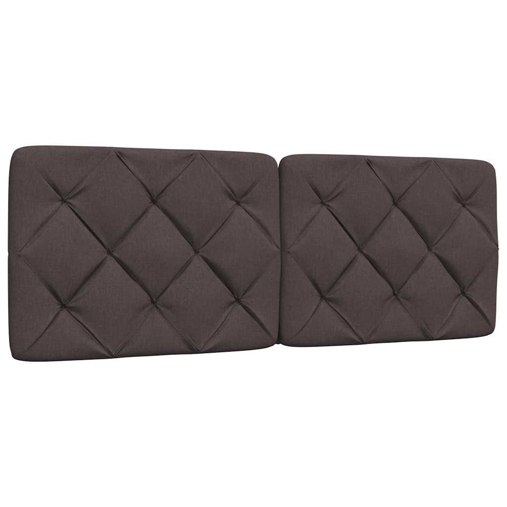 Lit avec matelas marron foncé 140x190 cm tissu - XIOS