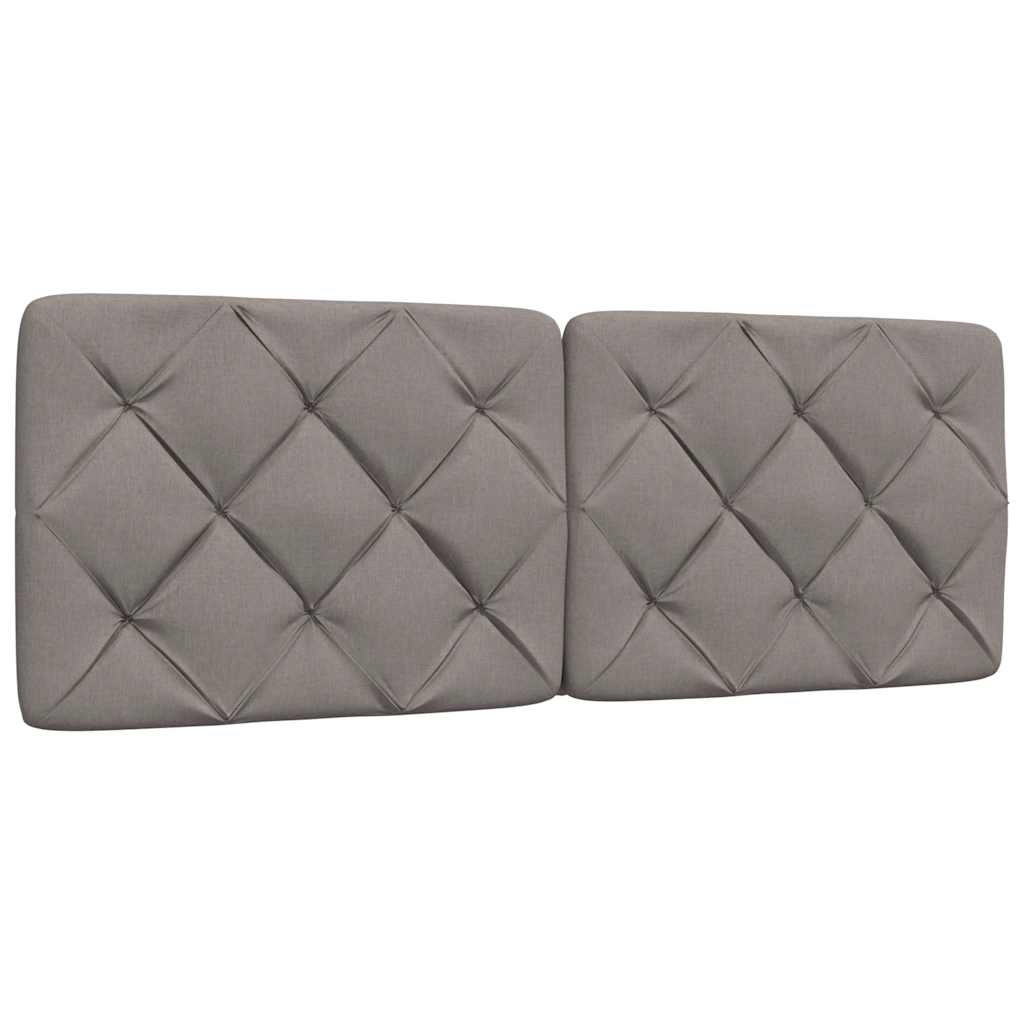 Lit avec matelas taupe 140x190 cm tissu - XIOS