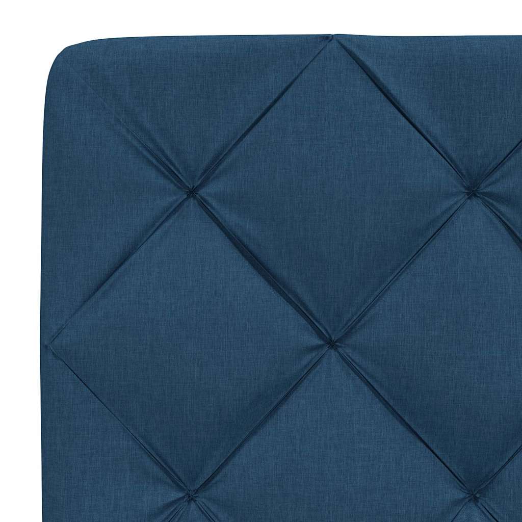 Lit avec matelas bleu 140x190 cm tissu - XIOS
