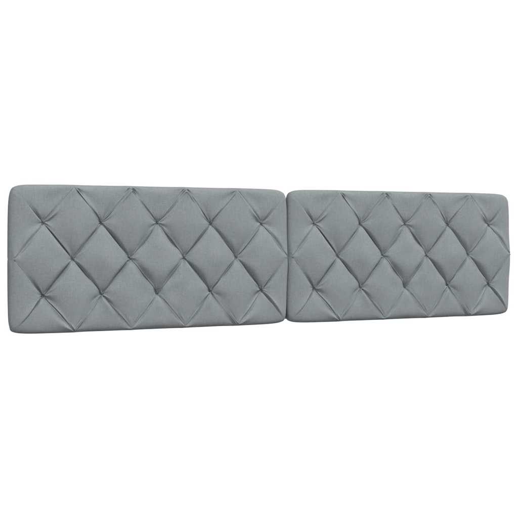 Lit avec matelas gris clair 200x200 cm tissu - XIOS