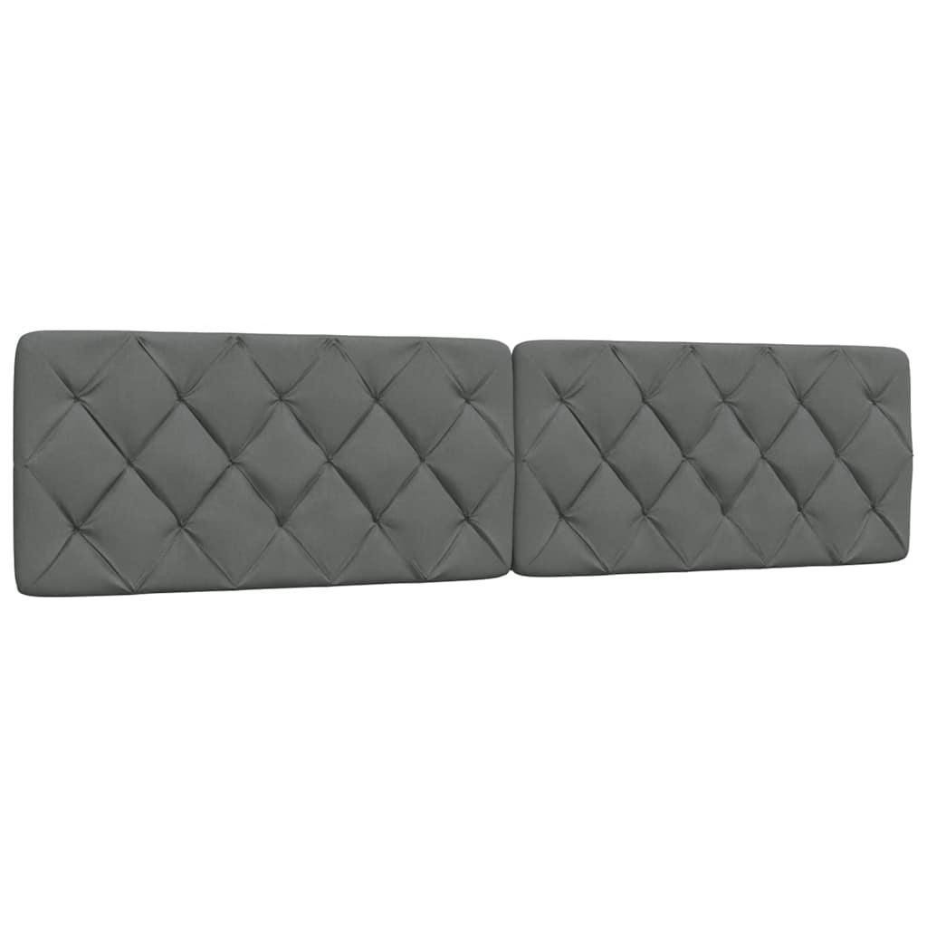 Lit avec matelas gris foncé 200x200 cm tissu - XIOS