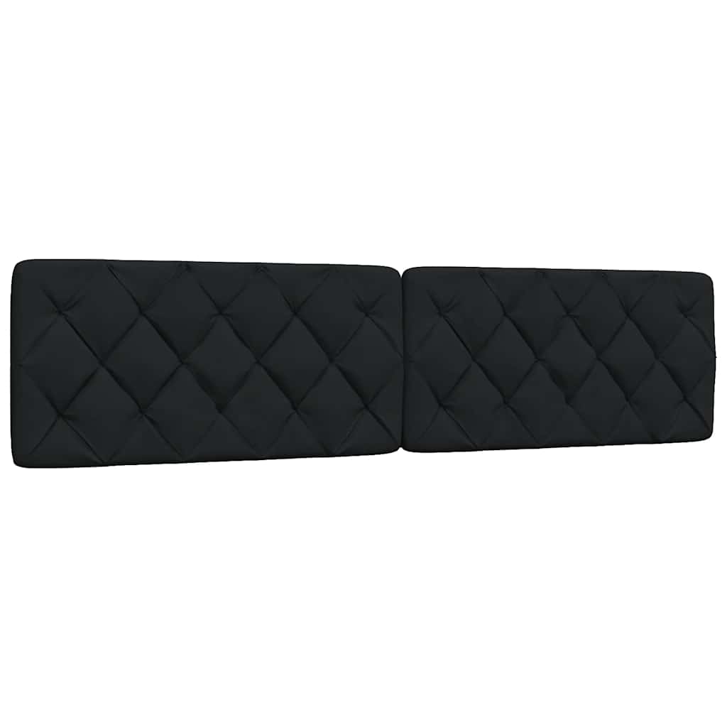Lit avec matelas noir 200x200 cm tissu