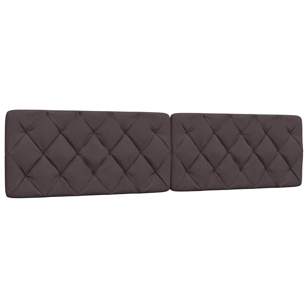 Lit avec matelas marron foncé 200x200 cm tissu