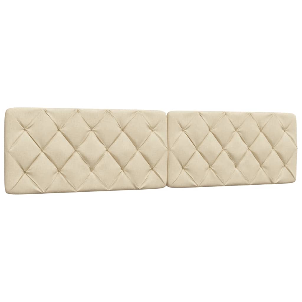 Lit avec matelas crème 200x200 cm tissu