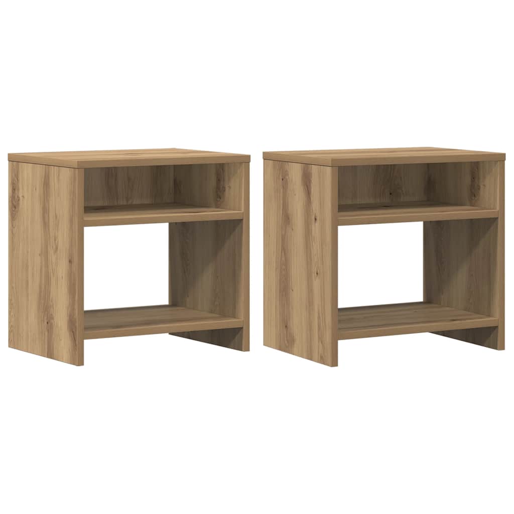 Tables de chevet 2 pcs chêne artisanal bois d'ingénierie