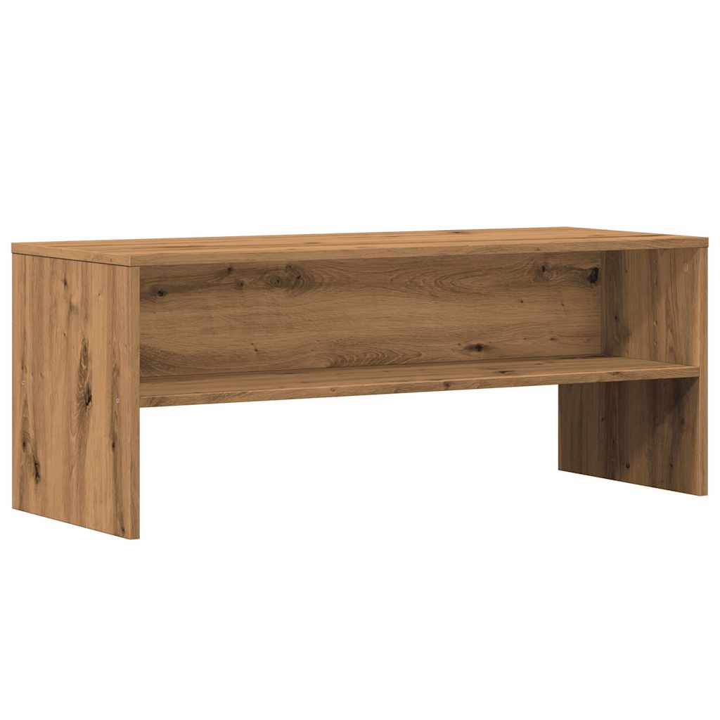 Meuble TV chêne artisanal 100x40x40 cm bois d'ingénierie - XIOS