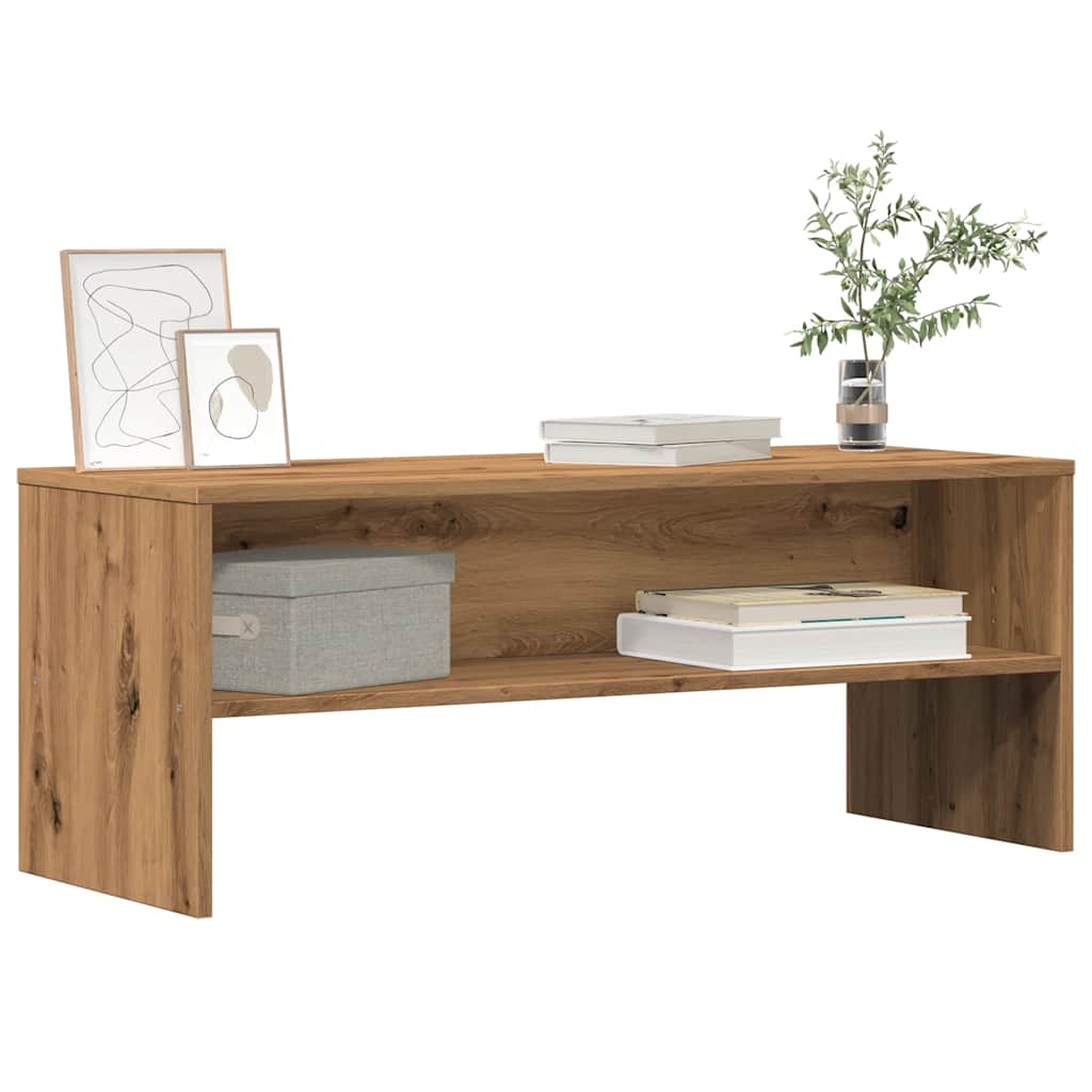 Meuble TV chêne artisanal 100x40x40 cm bois d'ingénierie - XIOS