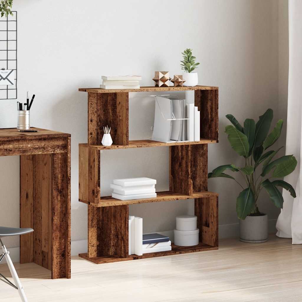 Bibliothèque vieux bois 80x24x96 cm bois d'ingénierie - XIOS