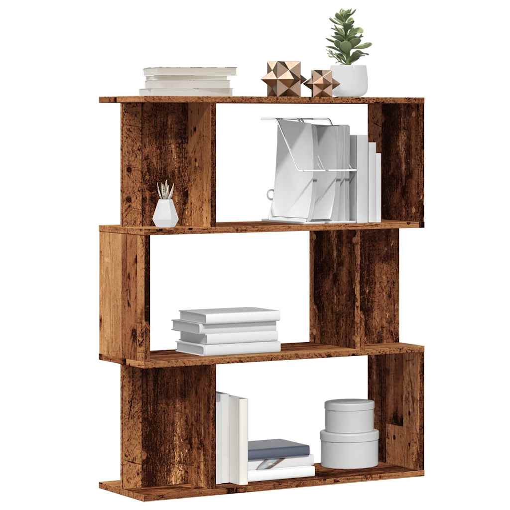 Bibliothèque vieux bois 80x24x96 cm bois d'ingénierie - XIOS