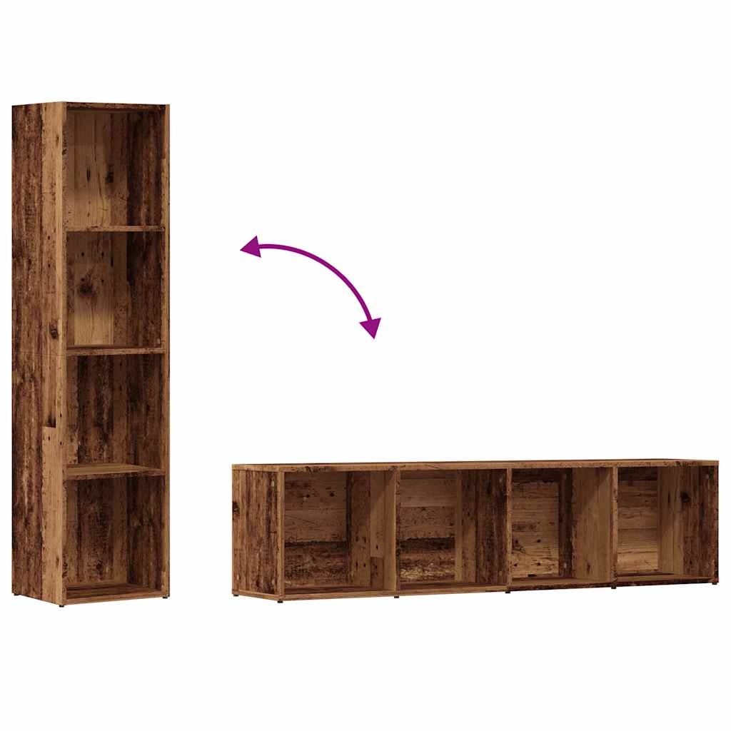 Bibliothèque vieux bois 36x30x143 cm Bois d'ingénierie - XIOS