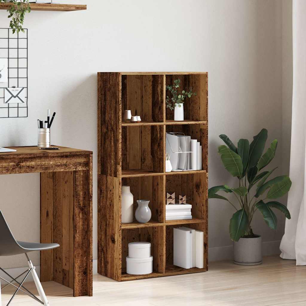 Bibliothèque vieux bois 66x30x130 cm bois d'ingénierie - XIOS