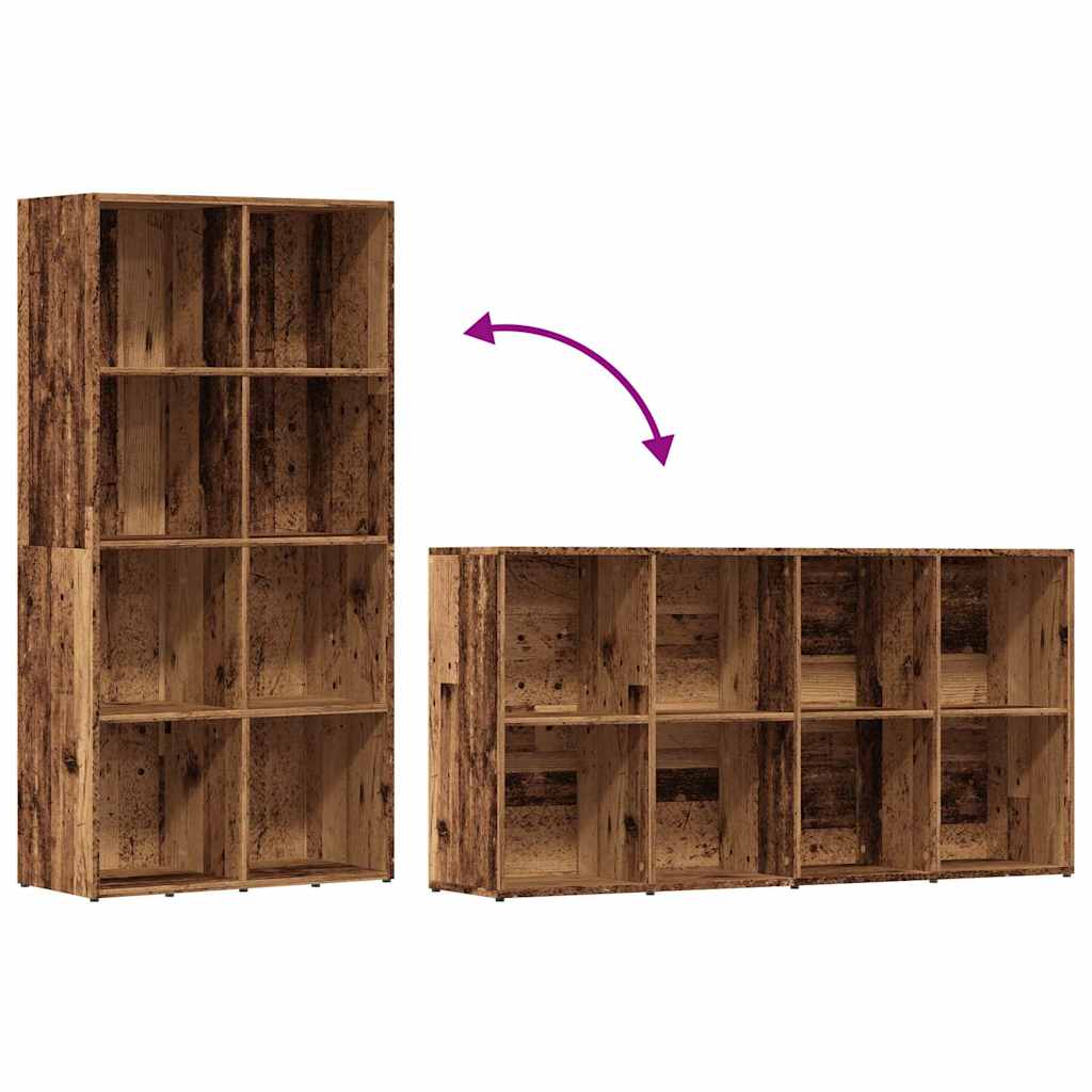 Bibliothèque vieux bois 66x30x130 cm bois d'ingénierie - XIOS