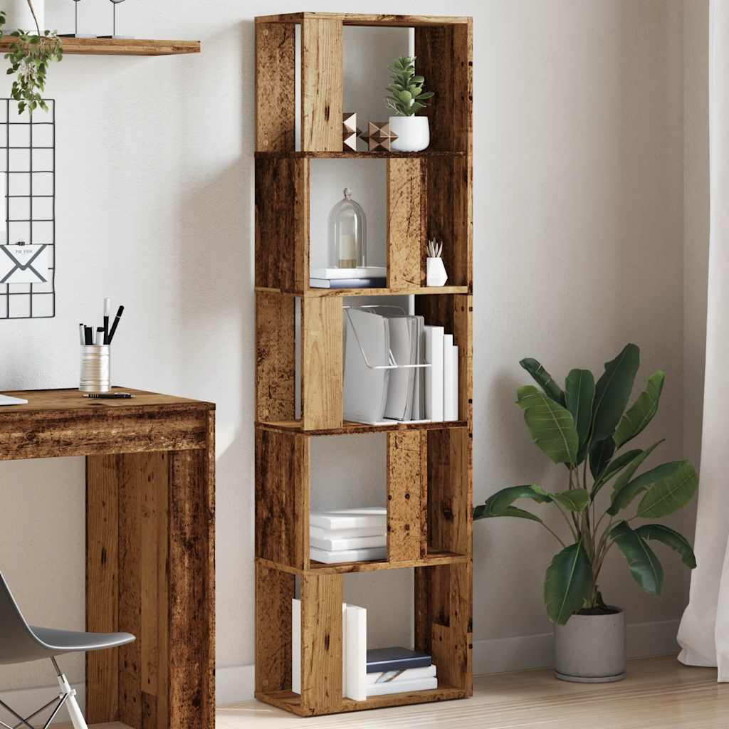 Bibliothèque vieux bois 45x24x159 cm bois d'ingénierie - XIOS