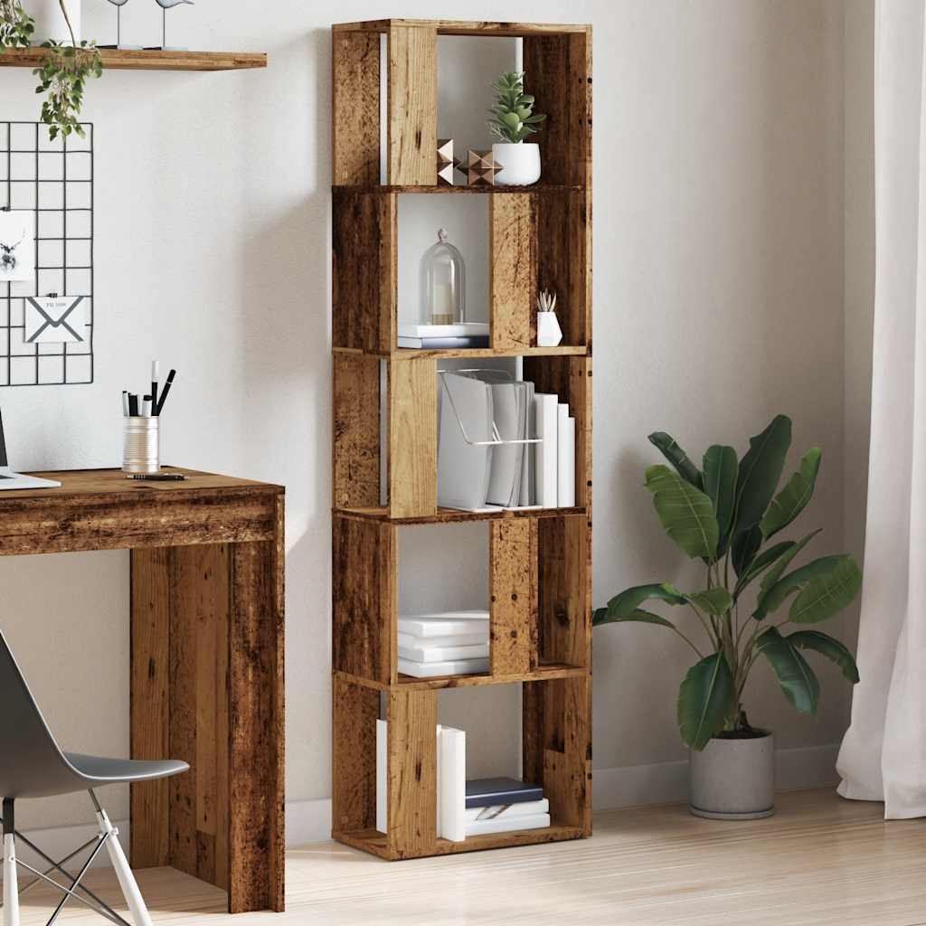 Bibliothèque vieux bois 45x24x159 cm bois d'ingénierie - XIOS