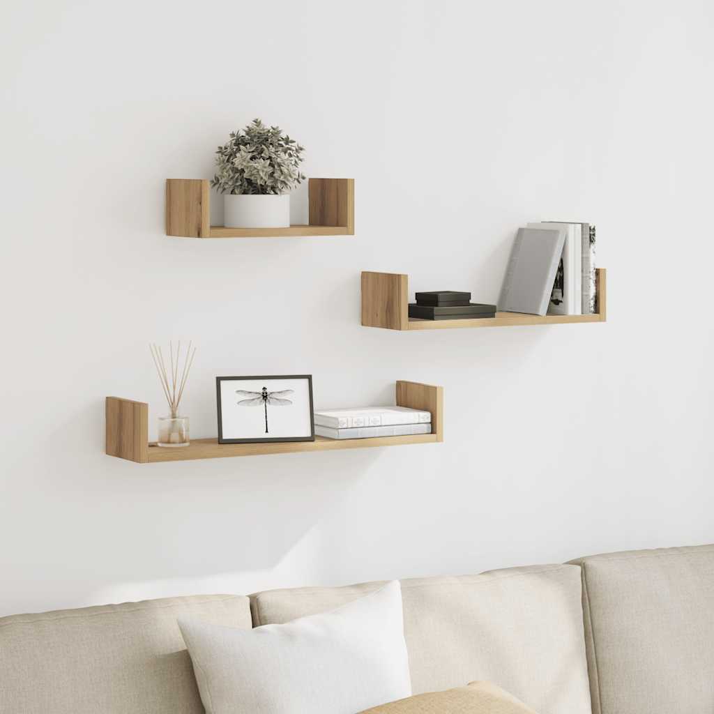 Étagères murales 3 pcs chêne artisanal bois d'ingénierie - XIOS