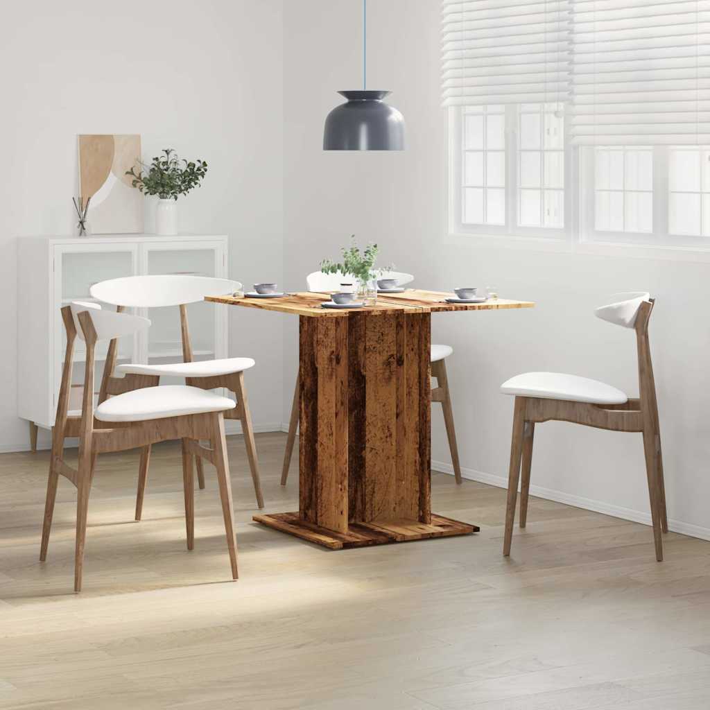Table à manger vieux bois 80 x 80 x 75 cm bois d'ingénierie - XIOS