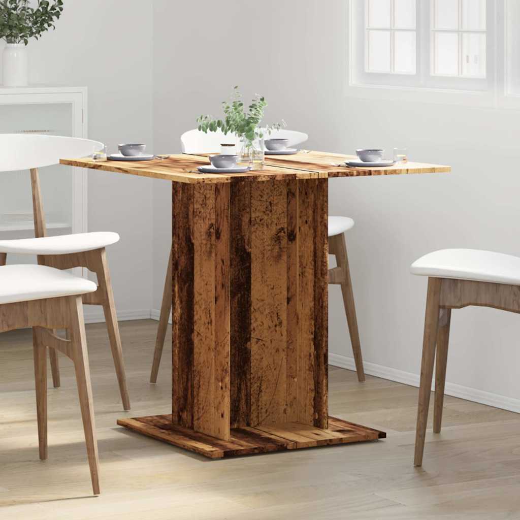 Table à manger vieux bois 80 x 80 x 75 cm bois d'ingénierie - XIOS
