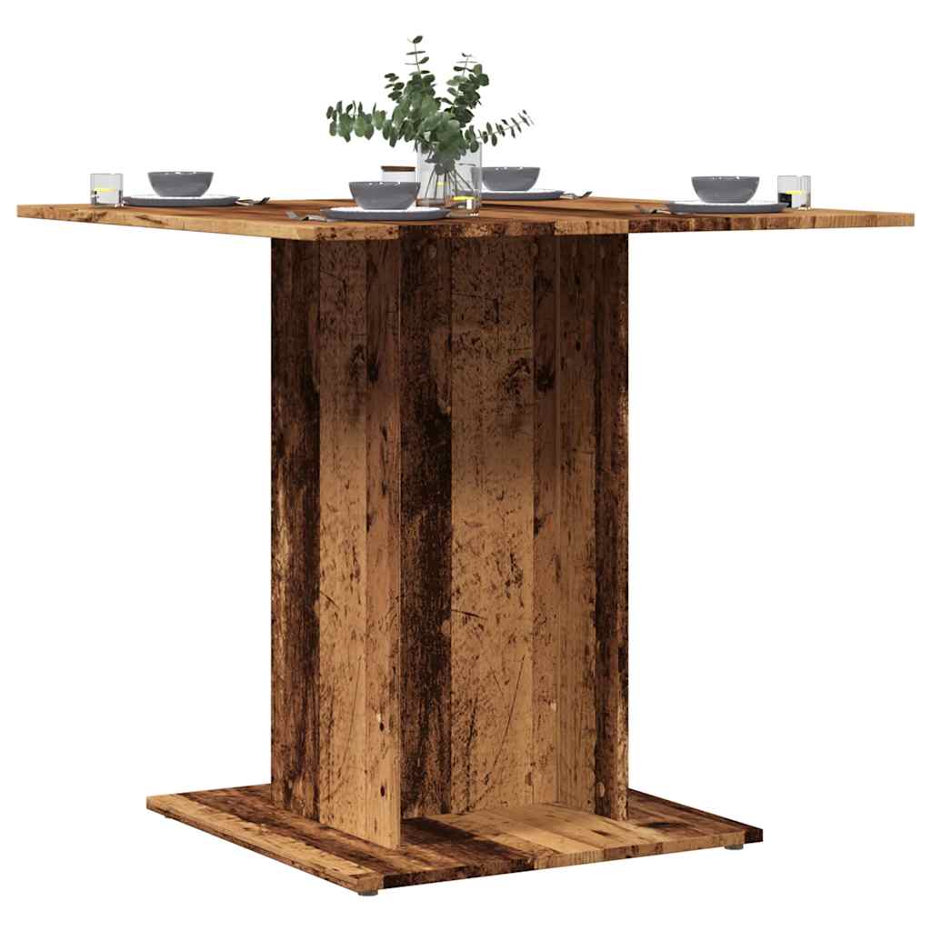 Table à manger vieux bois 80 x 80 x 75 cm bois d'ingénierie
