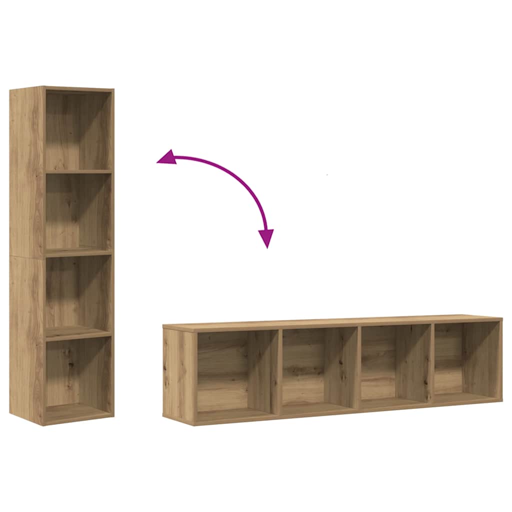 Bibliothèque/Meuble TV chêne artisanal 36x30x143 cm - XIOS