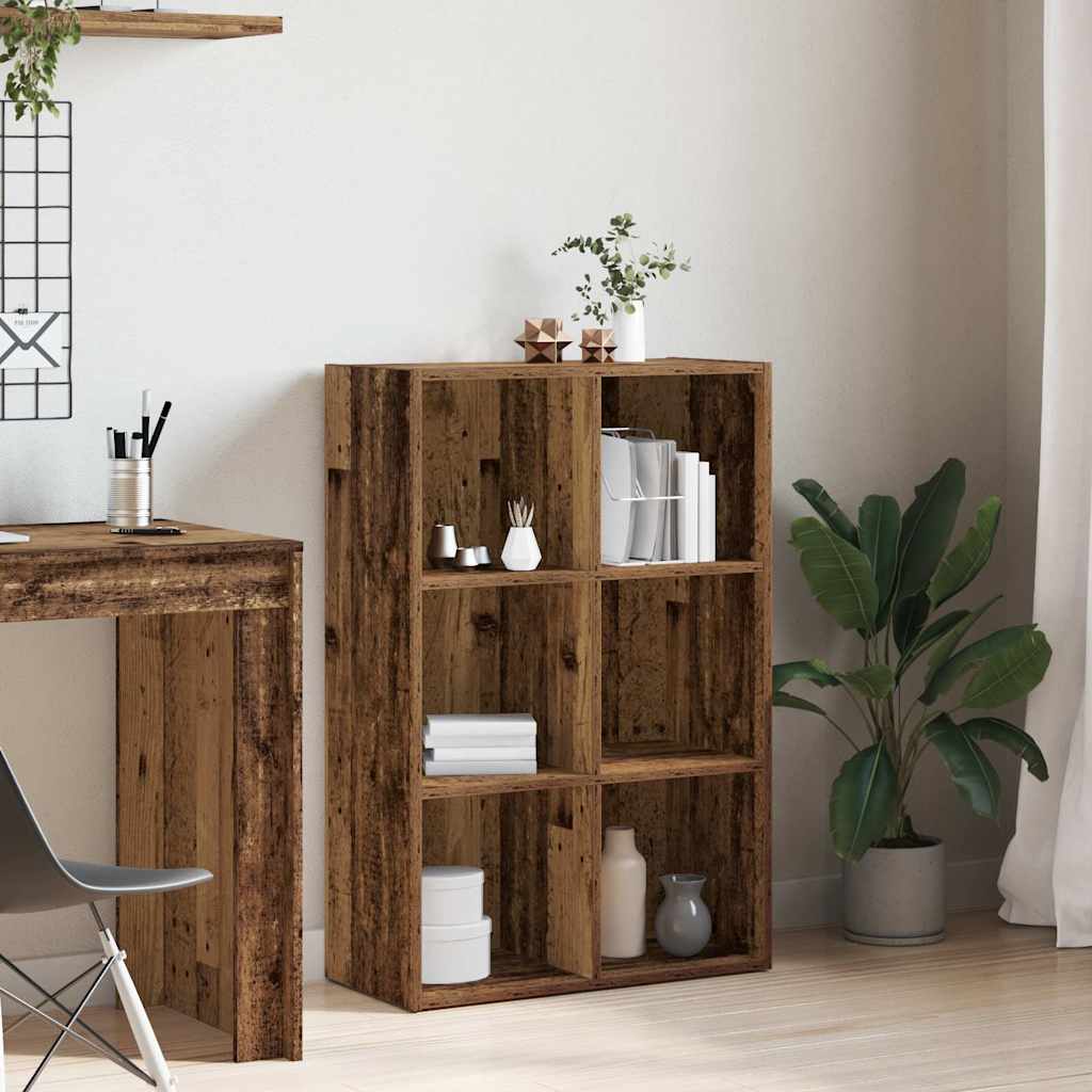 Bibliothèque/Buffet vieux bois 66x30x98 cm bois d'ingénierie - XIOS
