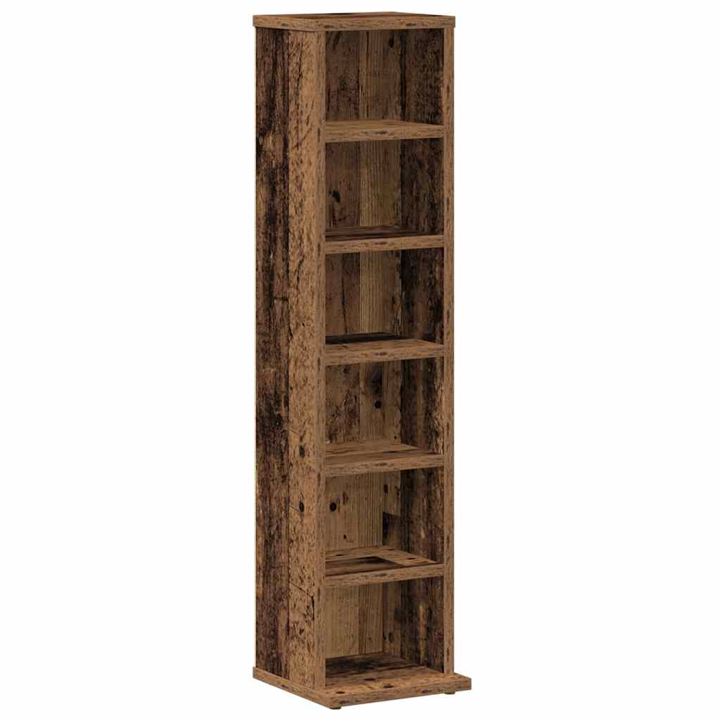 Armoire à CD vieux bois 21x20x88 cm bois d'ingénierie - XIOS