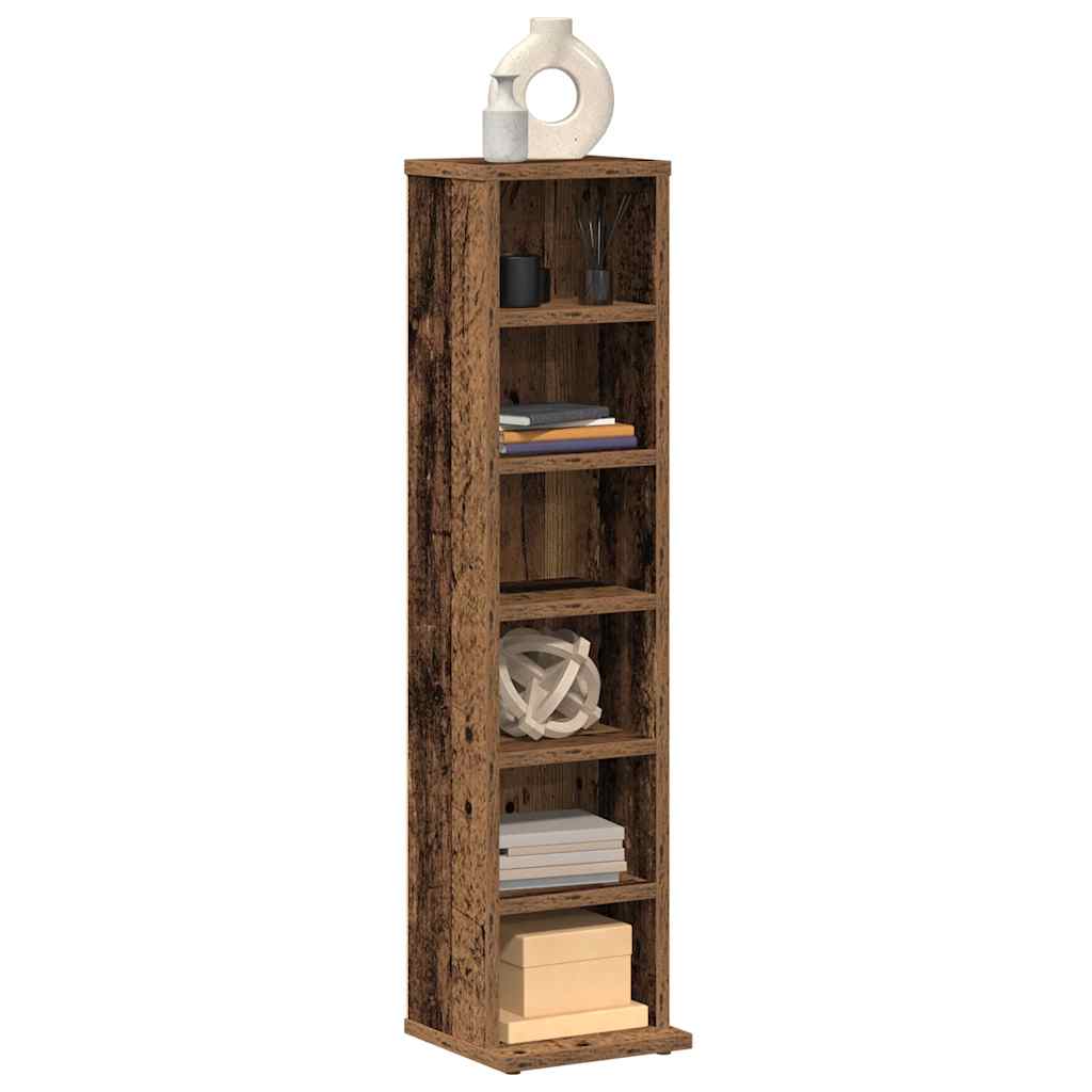 Armoire à CD vieux bois 21x20x88 cm bois d'ingénierie - XIOS