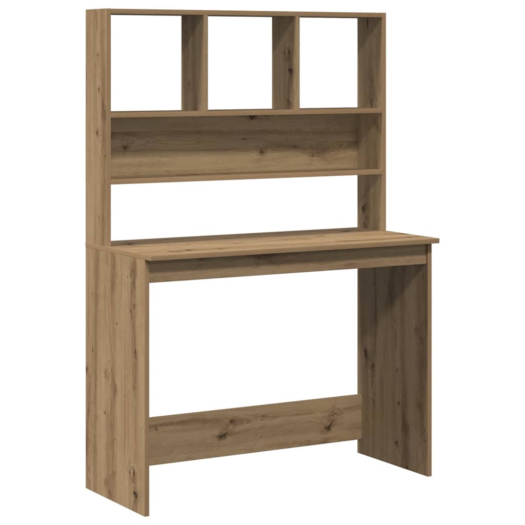Bureau avec étagères chêne artisanal Bois d'ingénierie - XIOS