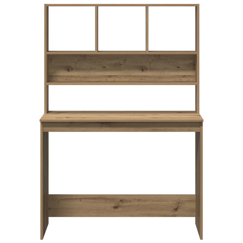 Bureau avec étagères chêne artisanal Bois d'ingénierie - XIOS