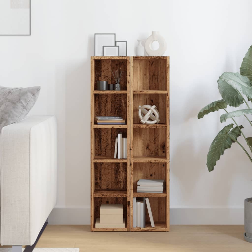 Armoires à CD 2 pcs vieux bois 21x16x93,5 cm bois d'ingénierie - XIOS
