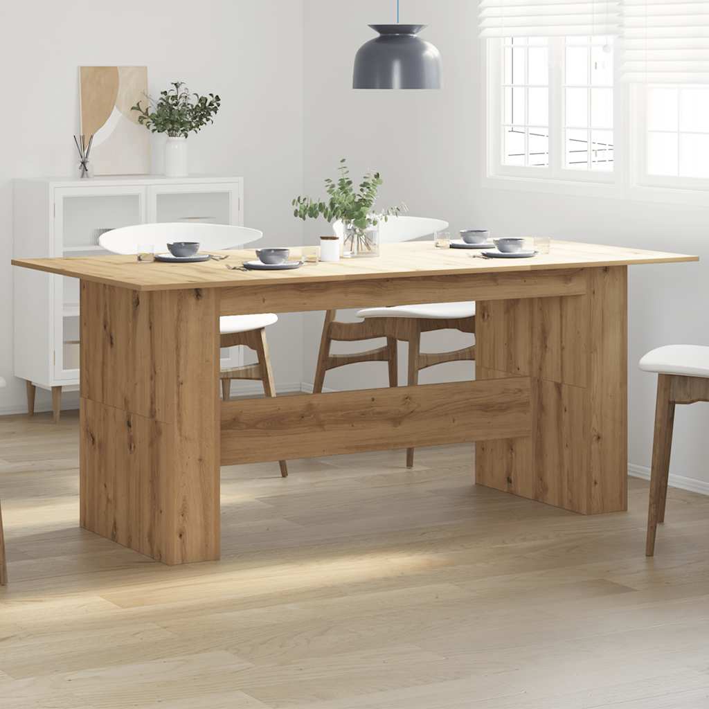 Table à manger chêne artisanal 180x90x76 cm bois d'ingénierie - XIOS