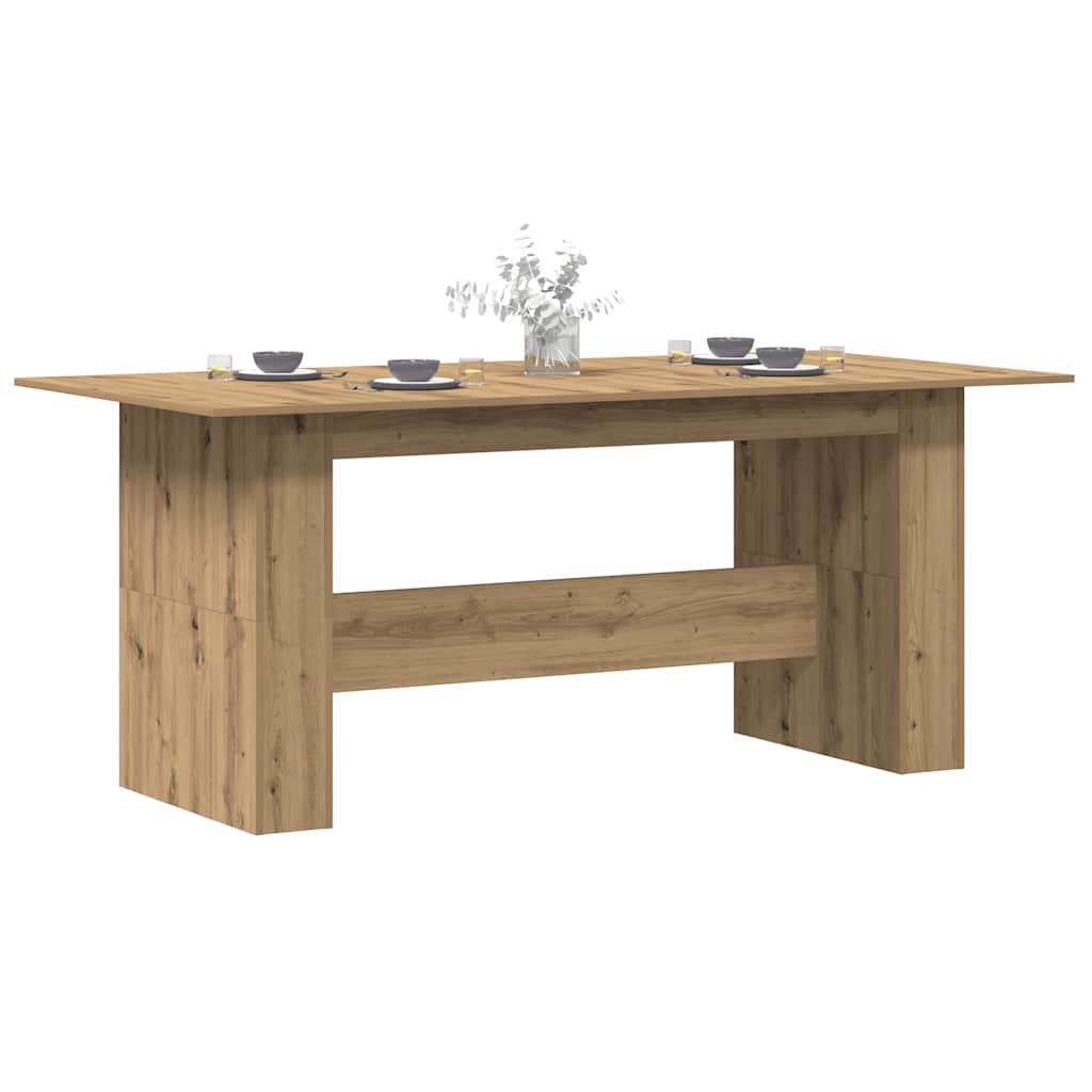 Table à manger chêne artisanal 180x90x76 cm bois d'ingénierie - XIOS