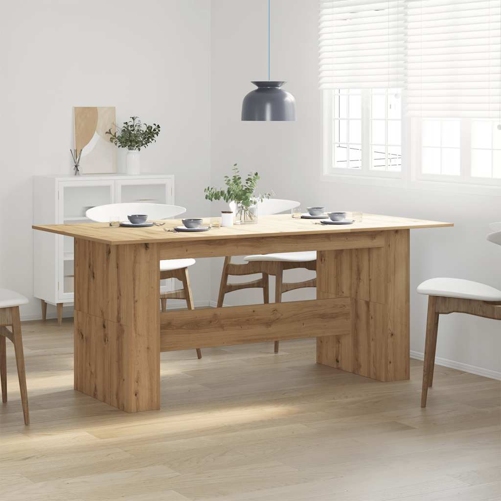 Table à manger chêne artisanal 180x90x76 cm bois d'ingénierie